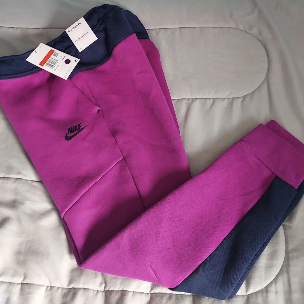 Girls Nike Purple and Blue Patchwork Joggers Youth Girls Size L NWT Streetwear